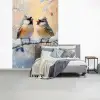 Vogels - Tak - Winter - Sneeuw fotobehang vinyl groot -slaapkamer