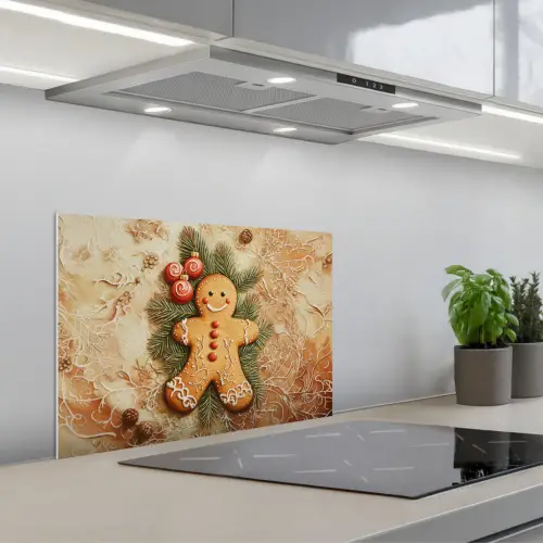 Kerstmis - Koekje - Poppetje - Speculaas keuken achterwand spatscherm klein -3d_schuin