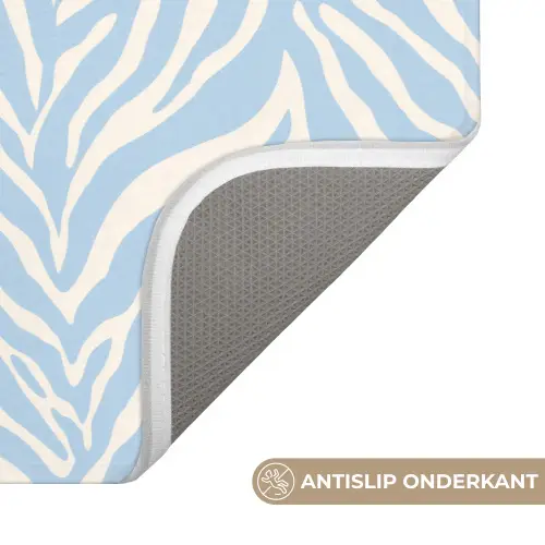 Zebra - Motief - Blauw - Wit Badmat klein 997 -USP_AntislipNL