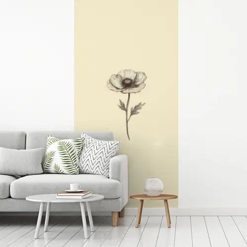 Klaproos - Illustratie - Zwart fotobehang vinyl groot -woonkamer