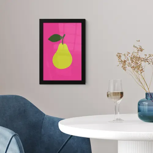 Illustratie - Fruit - Peer - Groen fotolijst zwart zonder passe partout klein -sfeer4
