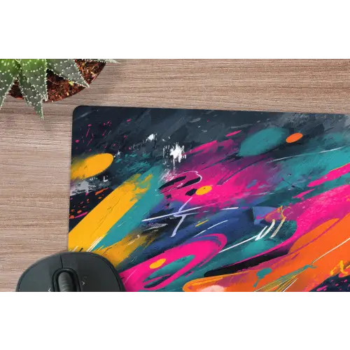 Abstract - Graffiti - Kleurrijk - Verfspatten muismat rubber klein -closeup