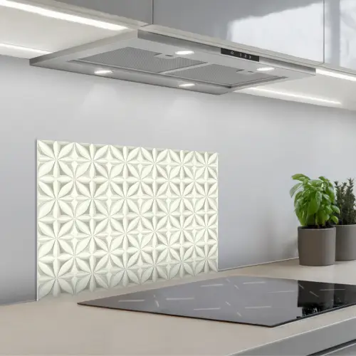 Abstract - Structuur - Grijs - Wit keuken achterwand spatscherm klein 900 -3d_schuin