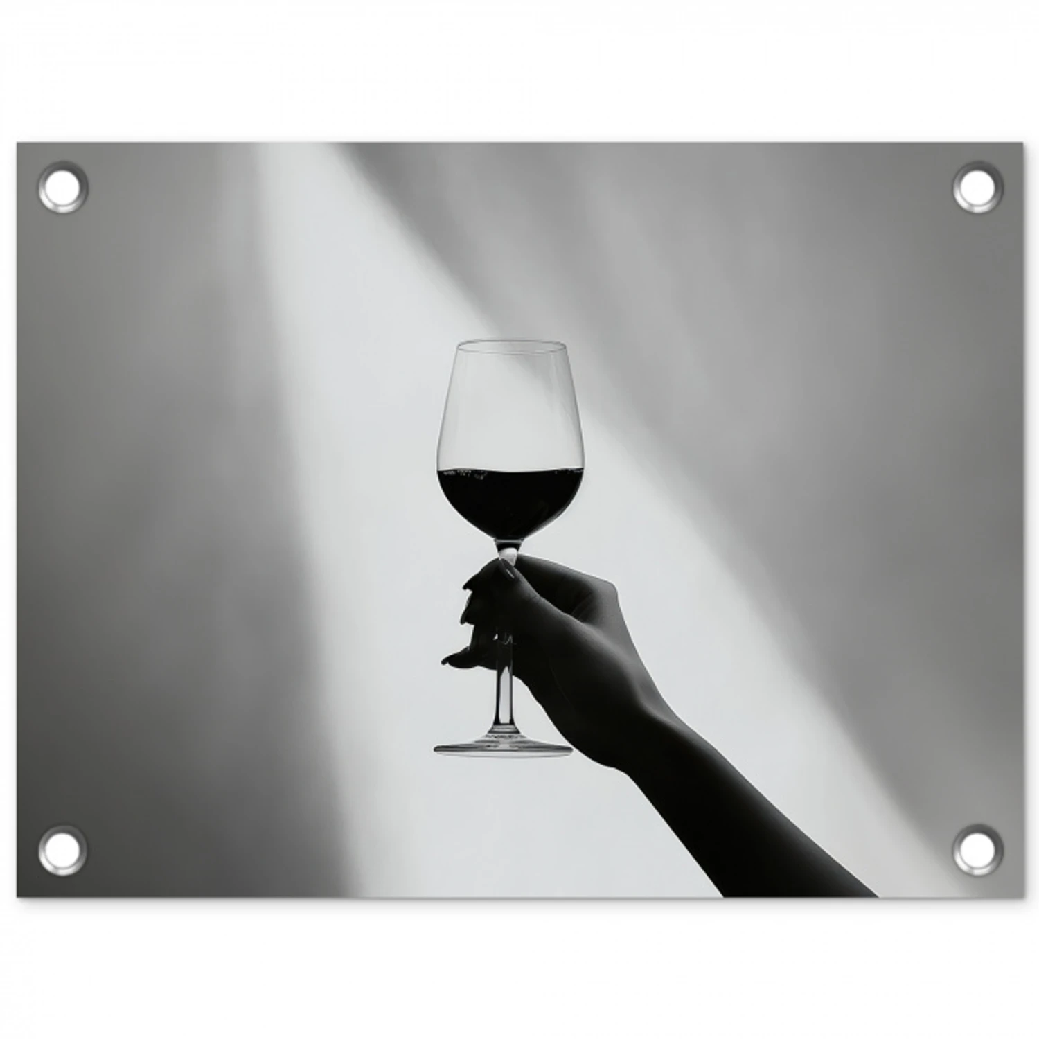 Lichtinval - Wijn - Rood - Glas tuinposter los doek klein -3d