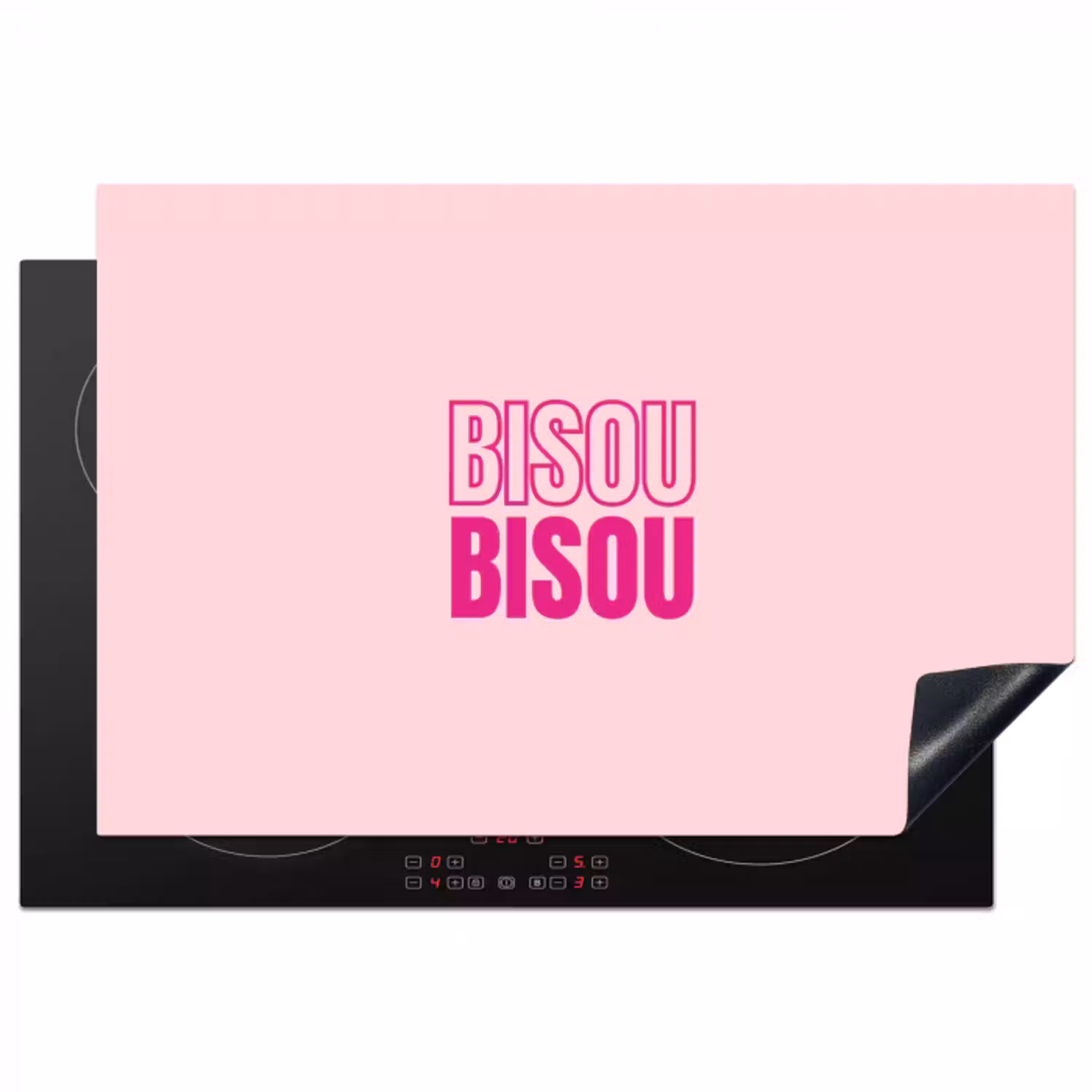 Bisou - Roze - Minimalistisch Inductie beschermer vinyl 3mm klein -3d