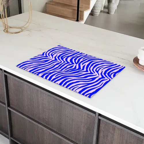 Zebra - Blauw - Paars - Pastel Inductie beschermer vinyl 3mm klein 276 -sfeer8