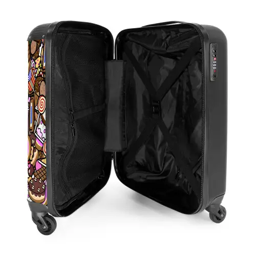 Zoete Snoepwereld NBS - Handbagage koffer - Unisex middel -binnenkant