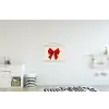 Strik - Symmetrisch - Rood - Lint textielposter latten blank klein -kinderkamer