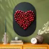 Kersen - Hart - Rood - Zwart Wandcirkel Ovaal Glas middel -sfeer2