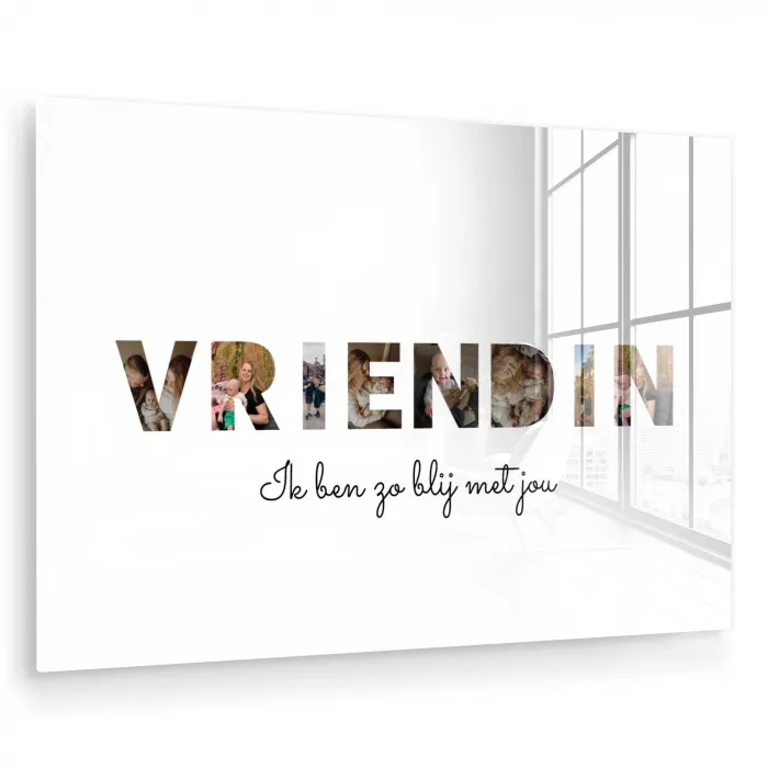 Vriendin - Lettercollage plexiglas 5mm klein -zzzproduct_nieuw