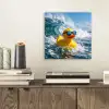 Badeend - Stoer - Golven aluminium wit klein -sfeer1