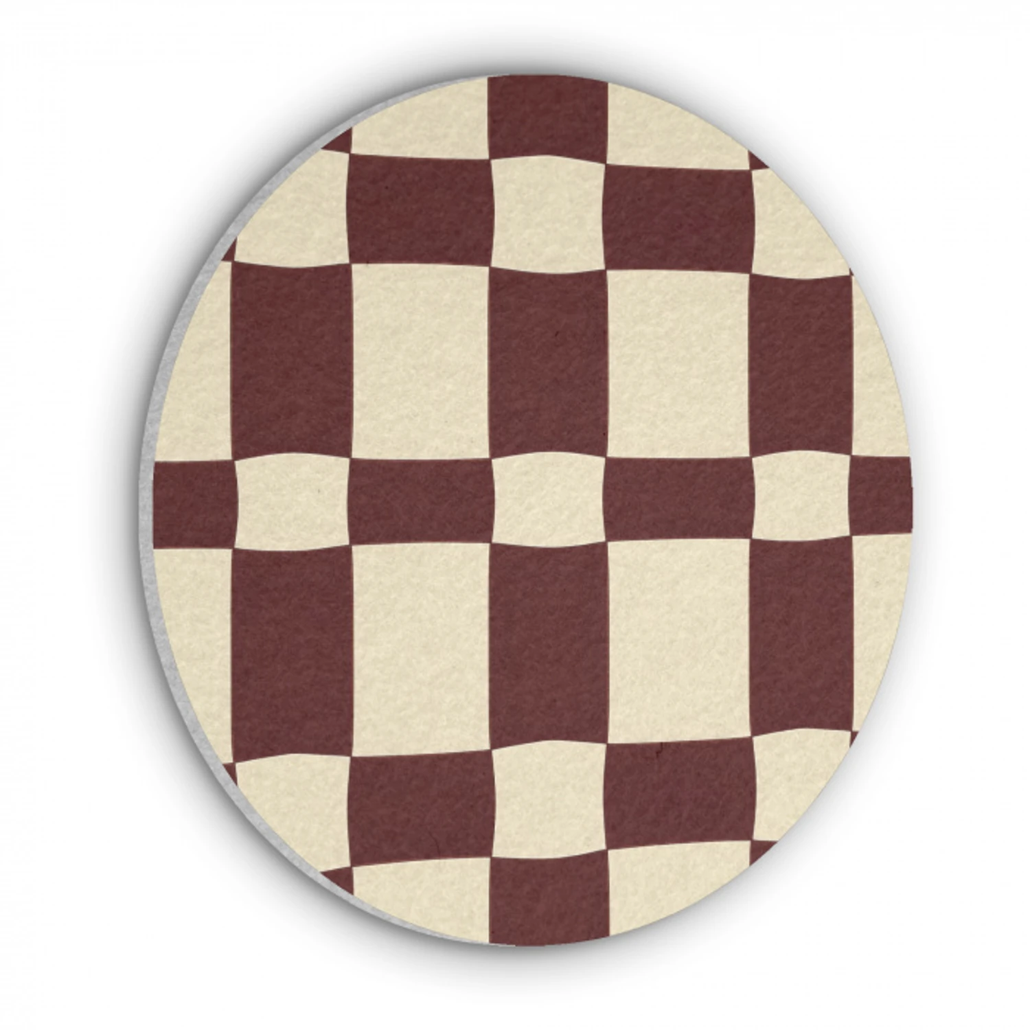 Retro - Patroon - Bruin Akoestische PET Vilt - Rond klein 838 -3d