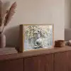 Boeddha - Bloemen - Boom - Goud - Modern Light Box met batterij (Wandlamp) middel -sfeer2