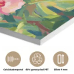 Papagaai - Hibiscusbloemen - Kleurrijk PET vilt klein -closeup_NL