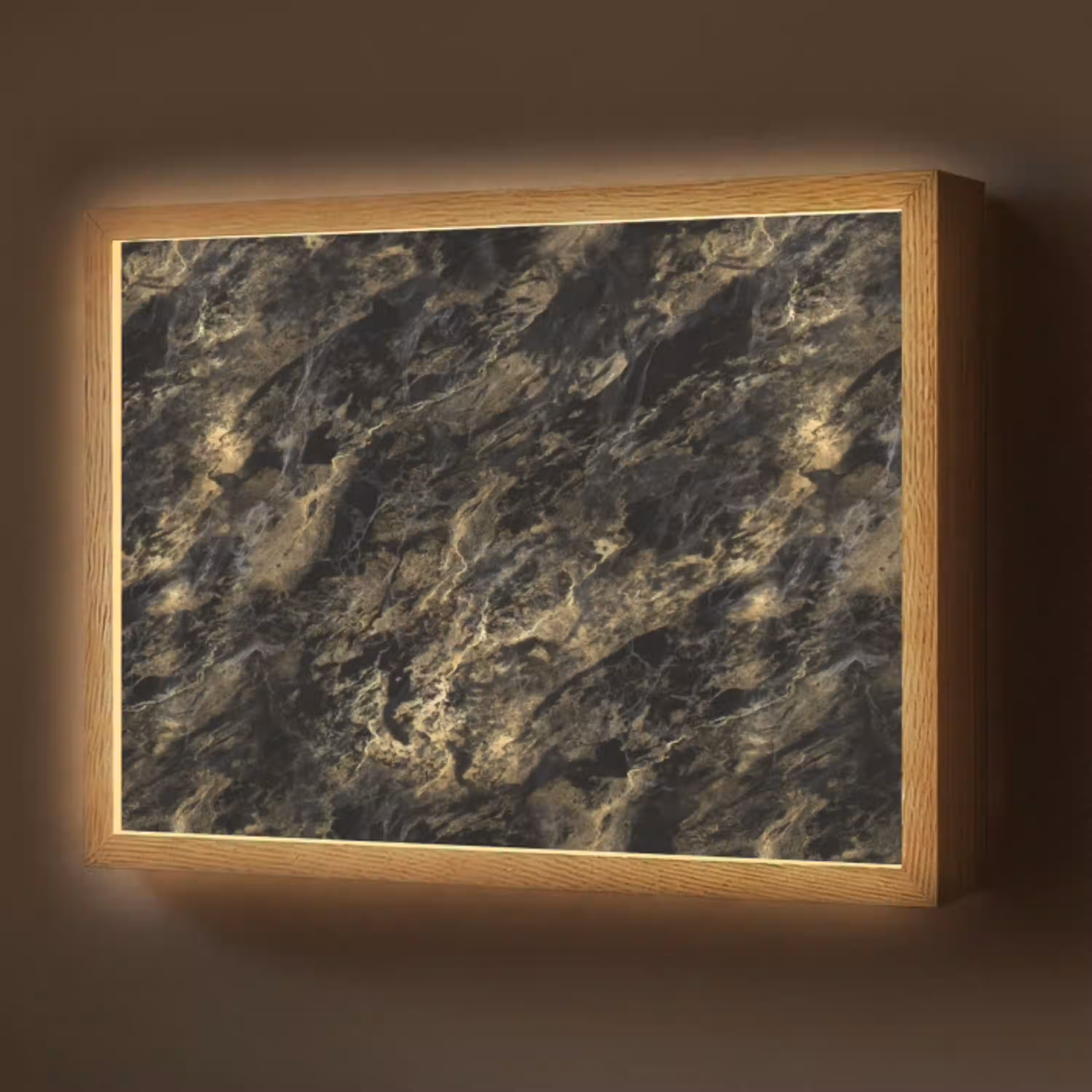 Marmer - Zwart - Goud Light Box met batterij (Wandlamp) middel 907 -z3d_website