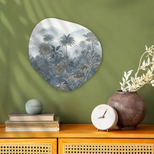 Jungle - Landschap - Blauw Wandcirkel Organisch Forex 3mm klein -sfeer2