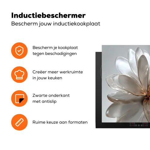 Bloem - Wit - Neutraal Inductie beschermer vinyl 3mm klein -zzzzzzz-td-ups