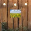 Zonnebloemen - Bloemen - Wolken - Natuur - Geel - Landschap tuinposter los doek klein -sfeer1