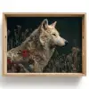 Wolf - Bloemen - Natuur Dienblad Rechthoek middel -z3d_shopping