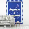 Lijntekening - Vrouw - Quote - Blauw fotobehang vinyl groot -woonkamer