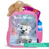 Ijsbeer - Kroon - Winter Kinderrugzak - Roze middel -inhoud_NL