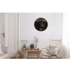 Schotse hooglander - Goud - Koebel - Hoorns - Dieren Wandcirkel aluminium klein -woonkamer