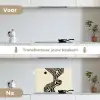 Beige - Lijnen - Golvend -  Abstract keuken achterwand spatscherm klein -voor_na_NL
