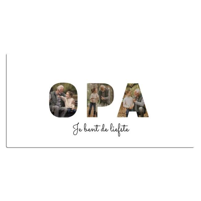 Gepersonaliseerde bureau onderlegger - Opa - Lettercollage