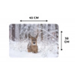 Hert - Sneeuw - Bos - Dieren - Vertederend Placemat vinyl groot -specs