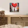 Meisje - Hart - Graffiti - Kunst - Kleuren - Rood aluminium wit klein -sfeer3