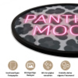 Panterprint - Zwart - Neonletters - Roze Fotolijst rond zonder passe partout klein -closeup_DE