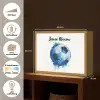 Voetbal - Blauw - Inkt - Spatten Light Box met batterij (Wandlamp kind) middel -USP_websiteoverzichtNL