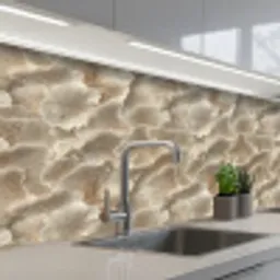 Waaierstructuren - Beige - Vezeltextuur keuken achterwand 2 middel 871 -3d_schuin
