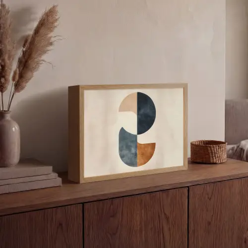 Cirkels - Abstract - Kleurrijk Light Box met batterij (Wandlamp) middel -sfeer2