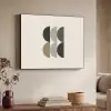 Halve cirkels - Aardetinten - Grafisch Textielframe zwart klein -sfeer3