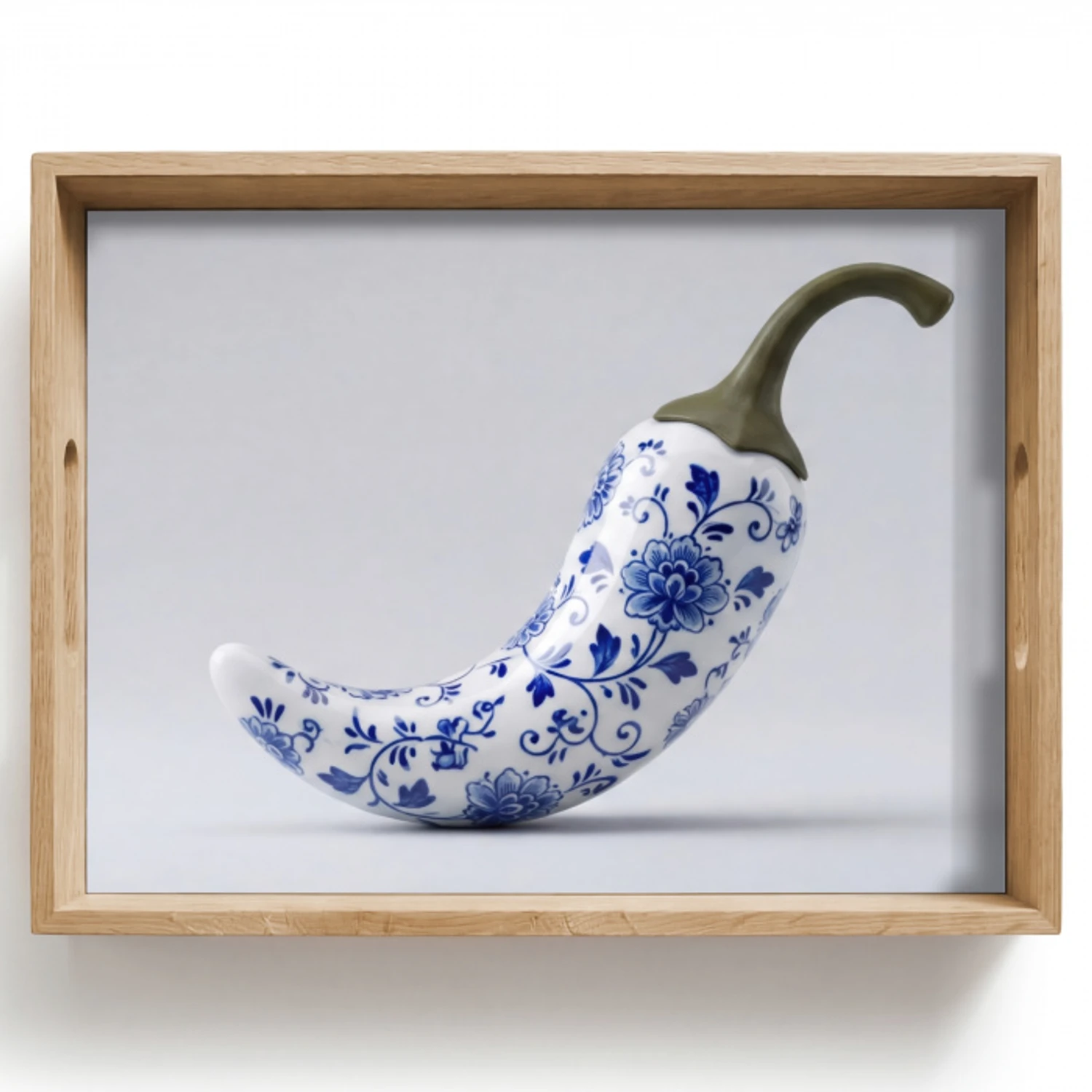 Chilipeper - Keramiek - Blauw Dienblad Rechthoek middel -z3d_shopping