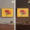 Bloem - Rood - Stippen Light Box met batterij (Wandlamp) middel -sfeer3
