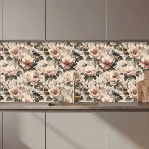 Klassiek - Vogels - Kleurrijk keuken achterwand 2 middel 871 zz_3dshopping