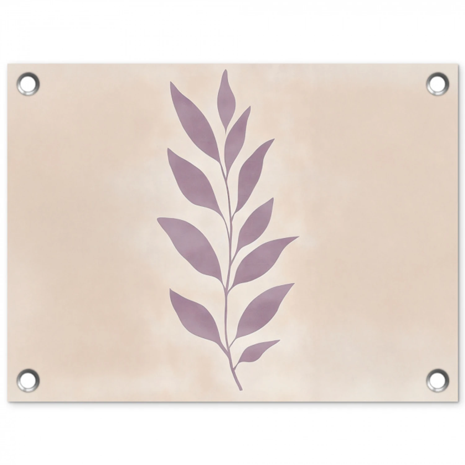 Tak - Bladeren - Minimalistisch - Beige tuinposter los doek klein -3d