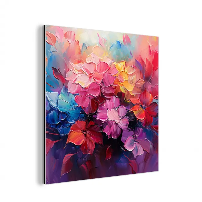 Bloemen - Roze - Watercolor - Kunst aluminium wit klein -3d