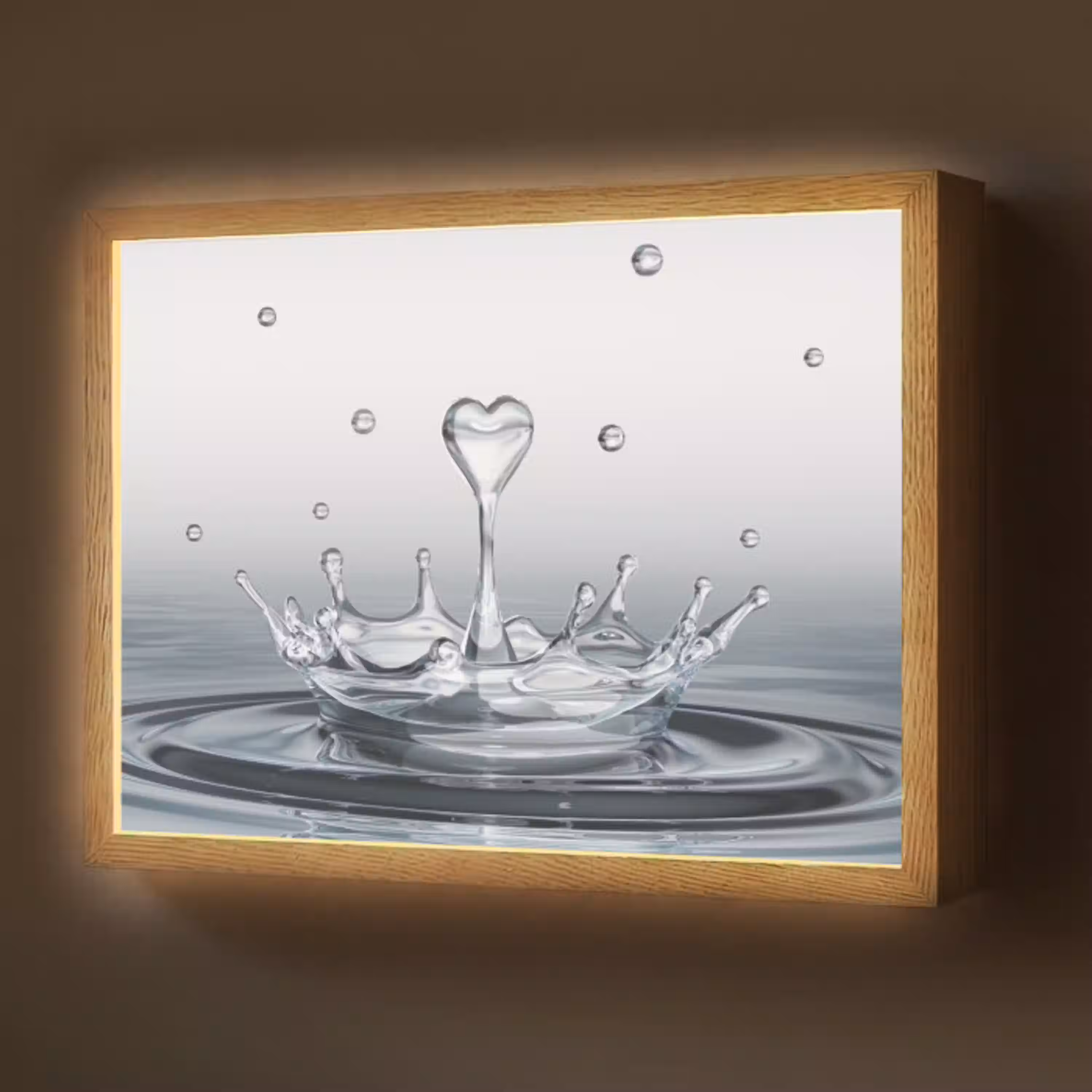 Abstract - Modern - Water - Hart Light Box met batterij (Wandlamp) middel -z3d_website