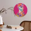 Lama - Kimono - Bloemenkrans - Felroze Akoestische PET Vilt - Rond klein -sfeer3