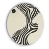 Beige - Lijnen - Golvend -  Abstract Akoestische PET Vilt - Rond klein -3d
