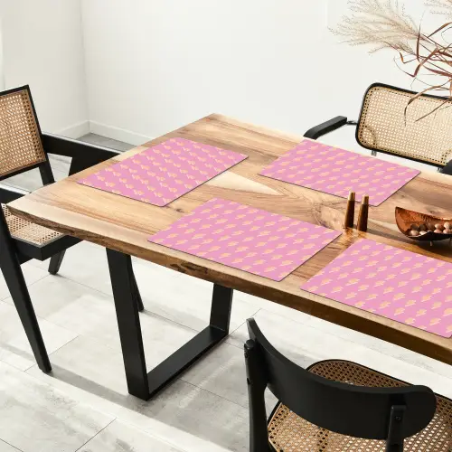 Geel - Bliksem - Roze Placemat vinyl groot 368 -zzsfeer4_Kitchenyeah-website