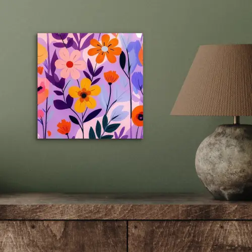 Bloemen - Kleurrijk - Bladeren aluminium wit klein -sfeer2