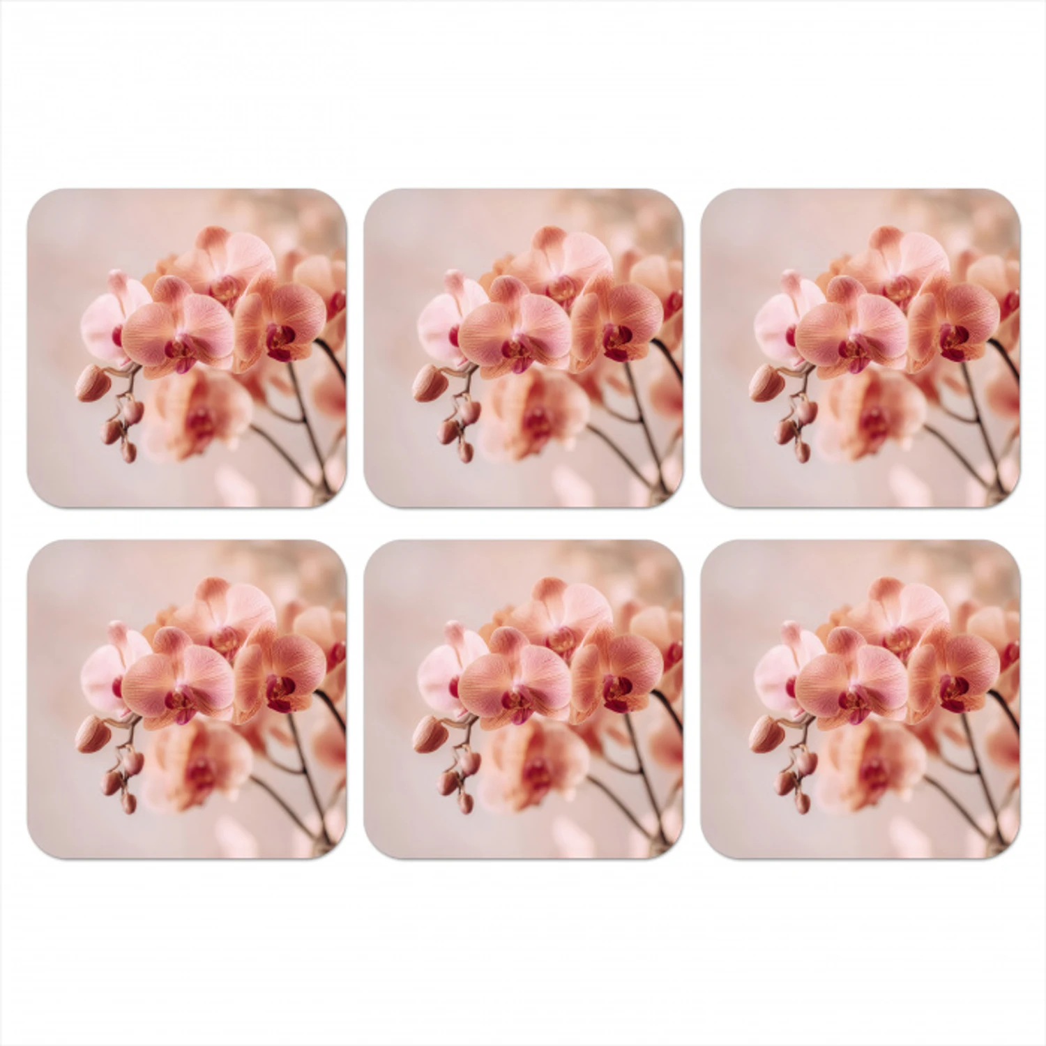 Orchidee - Bloemen - Roze - Bloemblaadjes onderzetter kurk middel -3d