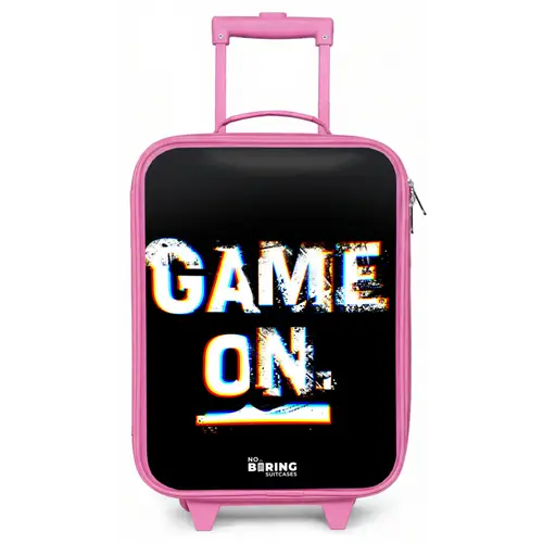 Game on in zwart wit Kinderkoffer - Roze klein -zz3dotto