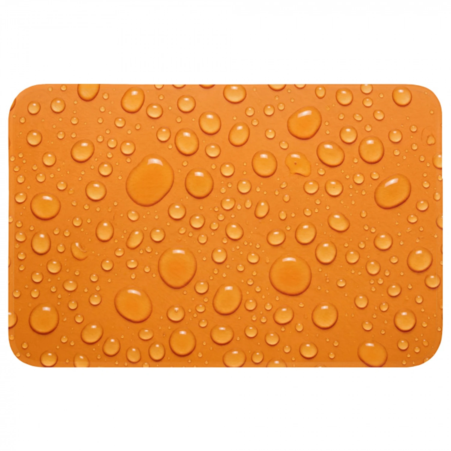 Water - Druppels - Oranje Badmat klein -3d