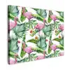 Inductie beschermer - Bladeren - Flamingo - Jungle - Inductiemat Tuinposter op houten frame 2 cm dik klein -3d