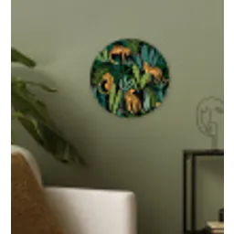 Jungle - Panter - Patronen - Jongens - Meiden - Planten Wandcirkel kunststof plaat 5mm dik klein -sfeer3